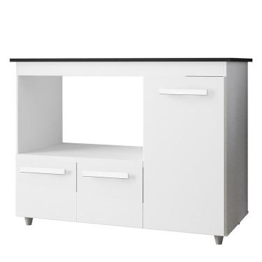 Imagem de Balcão Para Cooktop 5 Bocas 3 Portas 114 Cm Ana Branco Mobbs Branco