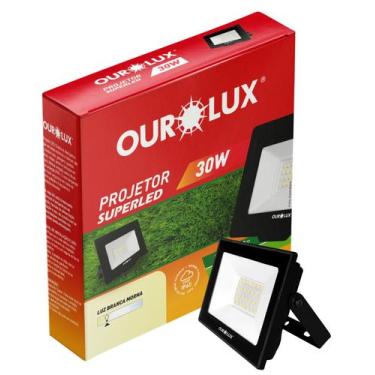 Imagem de Refletor Projetor Preto LED 30w Bivolt Cor da Luz Branco Quente 3000K 