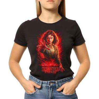 Imagem de Camiseta Baby Look Feminina Stranger Things Robin - NoBrand, Preto, P