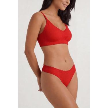 Imagem de Calcinha de Lingerie Feminino Giuli Sem Costura em Poliamida, M, Branc