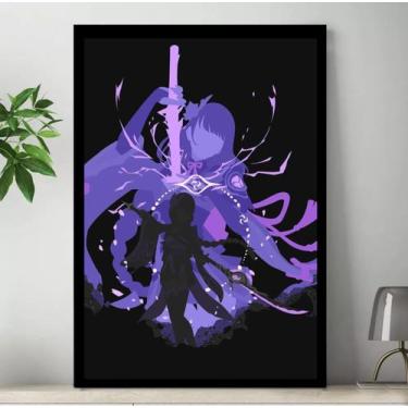 Imagem de Quadro Genshin Impact Personagens Placa Decorativa Game Anime MDF 20x2