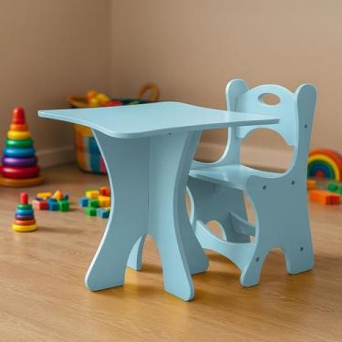 Imagem de Mesa Infantil com Cadeira Elise para Criança Atividade Escola Creche M