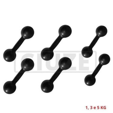 Imagem de Kit Halteres Bola de Ferro Pares 1,3 e 5 Kg-Unissex