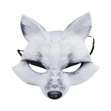 Imagem de Máscaras De Animais De Halloween Para Meio Rosto, Raposa E Lobo Branco