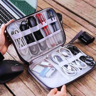 Imagem de Bolsa Estojo Organizador Cabos Fones Relógio Pulseras Viagem - DONMIX,