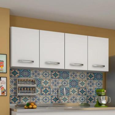 Imagem de Armário Aéreo Panamá 04 Portas 160cm Branco - Lumil Móveis