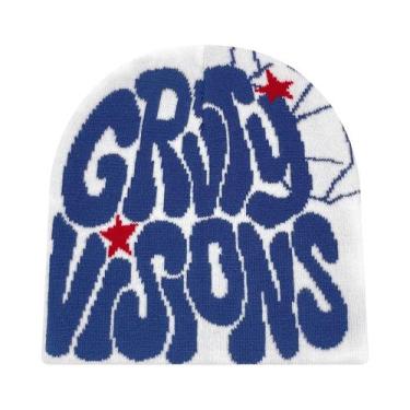 Imagem de Gorro Unissex De Acrílico Com Letra GR Em Jacquard, Estilo Europeu-Ame