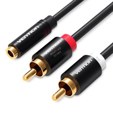 Imagem de Cabo Adaptador 2 Rca Para P2 Profissional Dj 2m Vention