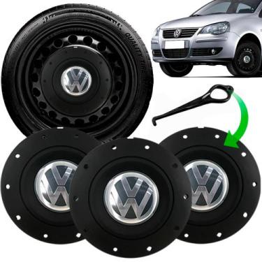 Imagem de Kit Jogo Calota Centro De Roda Ferro Vw Aro 13 14 15 Amarok - Outlet C
