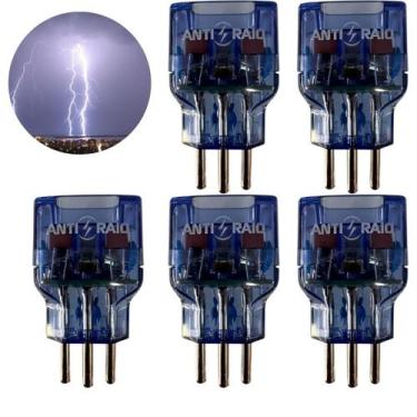 Imagem de Kit 05 Protetor Eletrico Dps Anti Raio Surtos Embrastec 10a, Azul cris