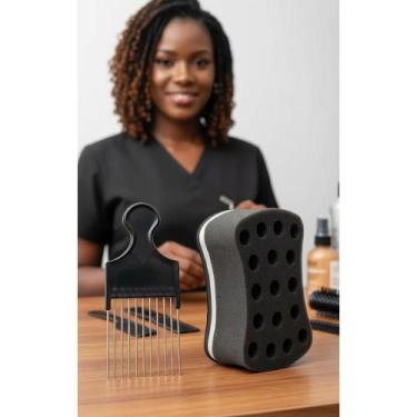 Imagem de Pente Garfo e Esponja Afro: Volume e Definido! - Congratulations Store