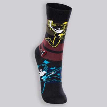 Imagem de Meia Lupo Urban Rock Star Infantil 16865-030, Preto, 30-36
