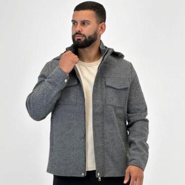 Imagem de Jaqueta Broken Rules Tecido com Capuz Masculina, G, Cinza