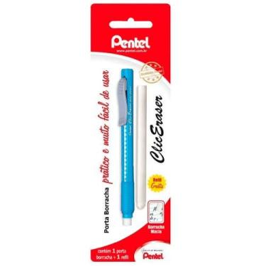Imagem de Lapiseira Borracha Clic Eraser Azul Claro ZE22-S - Pentel