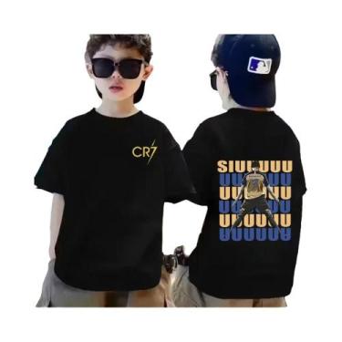 Imagem de Camiseta De Algodão Infantil De Verão CR7 Ronaldo Respirável Casual Mo