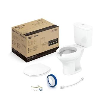 Imagem de Kit de Bacia com Caixa Assento PP com Abertura Frontal e Complementos 