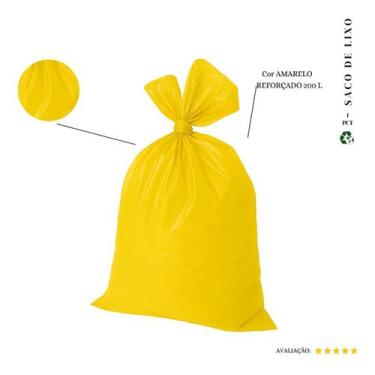 Imagem de Saco De Lixo 200l Reforçado Amarelo 20 Und  Kit 40un - Higipack