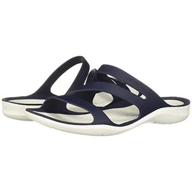Imagem de Crocs , Sandálias Swiftwater Femininas , 4 , Azul-marinho/branco