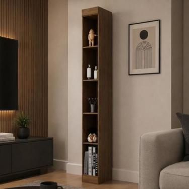 Imagem de Nicho Modular 217,3x20,5cm Gênova Plus Marrom/Ipê Wood - Batrol Móveis