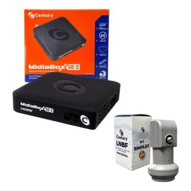 Imagem de Kit Receptor Midiabox C/ Lnbf Simples Max Digital Century, Preto, Bivo