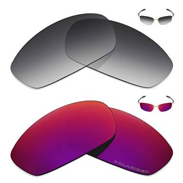 Imagem de Mryok+ 2 pares de lentes polarizadas de substituição para óculos de sol Oakley Blender – Cinza dégradé Tint/Midnight Sun