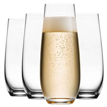 Imagem de Godinger Taças para champanhe, taça de champanhe feita na Europa, taças de champanhe sem haste – Conjunto de 4