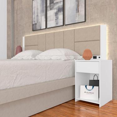 Imagem de Cabeceira Estofada Para Cama Queen Dubai Com Led Bra/beg- M. Arapongas