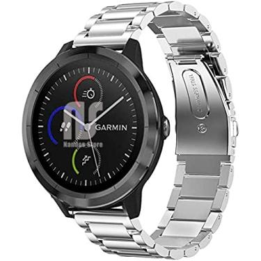 Imagem de Pulseira NSmart compatível com Forerunner 245 645 Music Vivomove Vivomove HR and Active 3 (Prata 3 elos)