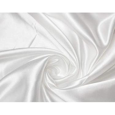 Imagem de 5 Metros Tecido Cetim Seda Branco Com 1,50 Metros Largura
