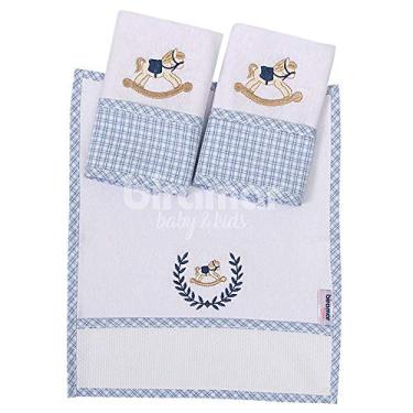 Imagem de Biramar Baby Boquinha Malha 3 Pcs Barrado E Bord Cavalinho De Pau De Azul Azul