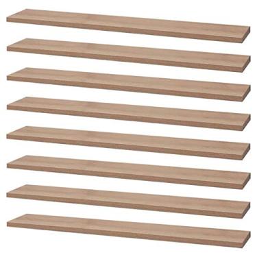 Imagem de Kit 8 Prateleiras 60 x 10cm Carvalho Suporte Invisível