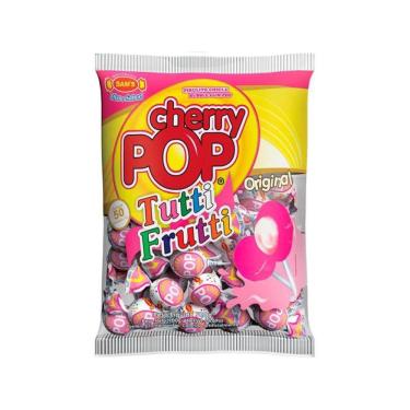 Imagem de Pirulito Chicle Cherry Pop Tutti Frutti C/ 50un 700g - Sam`s