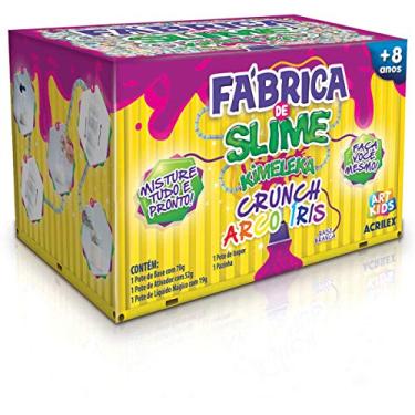 Imagem de Slime Kimeleka Crunch Arco Iris Fabrica - Caixa Com 4 Acrilex Multicor