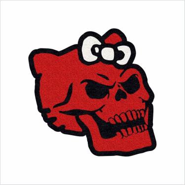 Imagem de Tapete Caveira Com Laço Medida Grande 0,60X0,60.