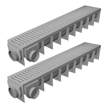 Imagem de Kit 2 Calha Com Grelha Água Chuva 100x15x15 Suporta 1,5 Ton