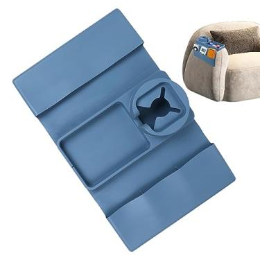 Imagem de Sofá porta-bebidas - Bandeja de braço de mesa de sofá de silicone | Suporte de organizador de controle remoto reutilizável para café, lanches, trailer, cama, telefones Maidong