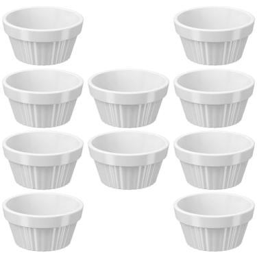 Imagem de 10 Ramekins 60ml Brancos Molheira Servir Molhos Shoyu Tarê Pequeno Coza Plástico