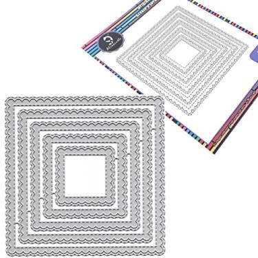 Imagem de Alinacutle Corte de moldura de encaixe, molde de corte de metal de fundo de cartão, conjunto de moldes de moldura de cartão, recortes de papel artesanal, corte de scrapbook, molduras clássicas
