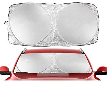 Imagem de Para-brisa para-sol de carro para-sol pára-brisa protetor solar dobrável que carro pára-brisa capa de para-sol, para grande parede HAVAL H6 H9 M6 F7 POER WEY Steed, em branco 150X70CM