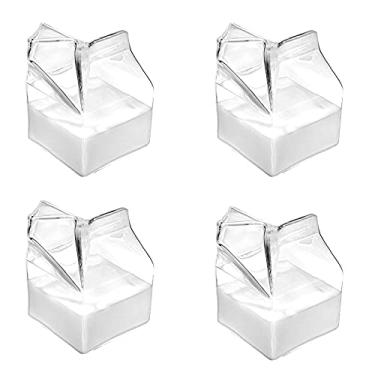 Imagem de Caixa de vidro para leite, café, água, suco, bebidas, 340 g (pacote com 4)