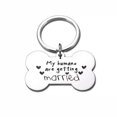 Imagem de Etiquetas para cães My Humans are Getting Married personalizadas para casamentos, animais de estimação, cães, noivado, anúncio, chá de panela, presentes para casais, amantes de cães, donos, acessórios para animais de estimação para gatos, cães, pais, mãe, noiva