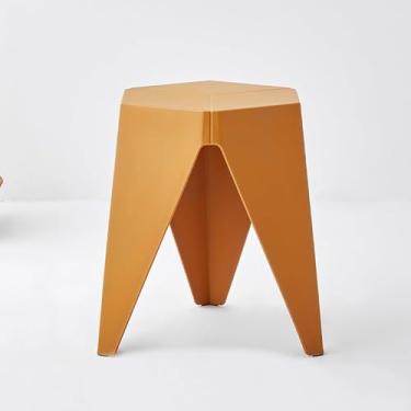 Imagem de Banco de plástico multicolorido, conjunto de bancos empilháveis, cadeiras empilháveis, bancos de bar, móveis, assentos sem encosto para salas de aula em casa, B, 4 peças