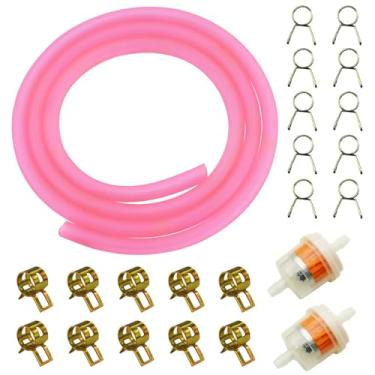 Imagem de PRO BAT Linha de combustível de 16,4 m 0,5 pol. ID + 20 braçadeiras de mangueira de 0,9 cm ID + 2 filtros de combustível para ATV Dirt Bike Go Kart Moped Pocket Bike para a maioria das scooters