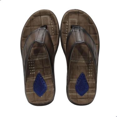 Imagem de Chinelo Masculino Pegada Em Couro Cravo Marrom