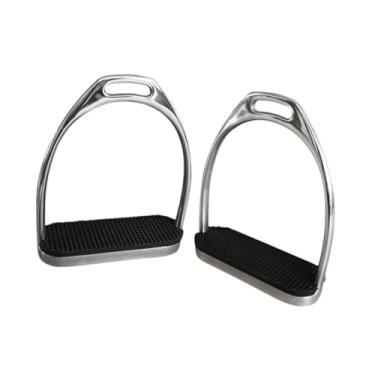 Imagem de harayaa 2 peças estribos de cavalo estribos de sela inglesa suprimentos estribos de fillis antiderrapantes estribos de equitação para adultos selas de