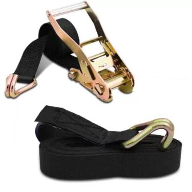 Imagem de Kit 10 Cinta Com Catraca Carga 3 T 50mm 10 metro Caminhão Amarração Pr