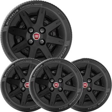 Imagem de 4x Calota FIAT UNO WAY PALIO SIENA FIRE Aro 13 Preto 072cb - Grid