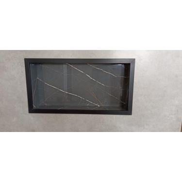 Imagem de Nicho Banheiro Em Porcelanato 30x60x11 bordas de alúminio, porta shamp