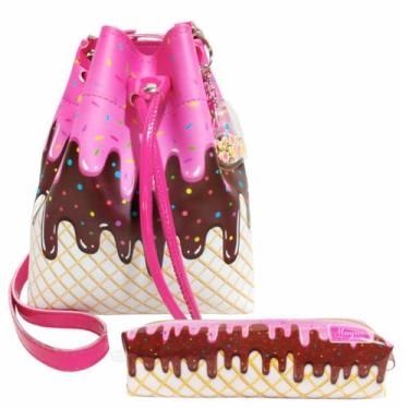 Imagem de Kit Infantil Bolsa e Estojo Sorvetinho Pink, Magicc Bolsas
