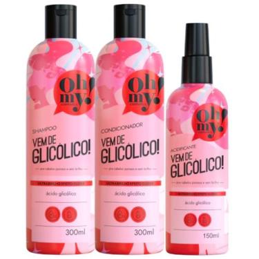 Imagem de Kit Vem de Glicólico! 1 Shampoo 1 Condicionador 300ml 1 Acidificante 1